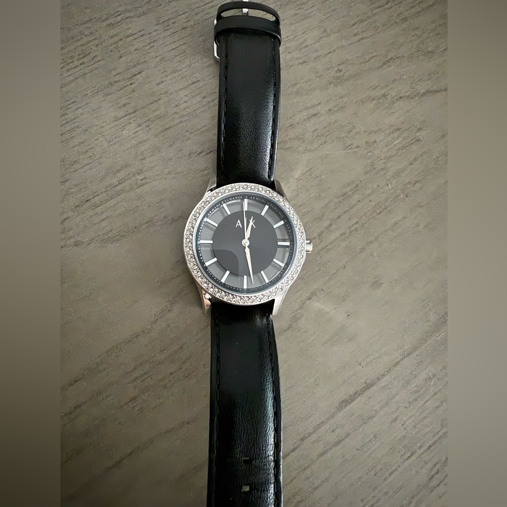Armani Exchange Black and Silver Women's Watch